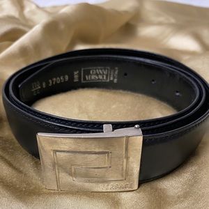 Vintage Versace Silver Leather Belt